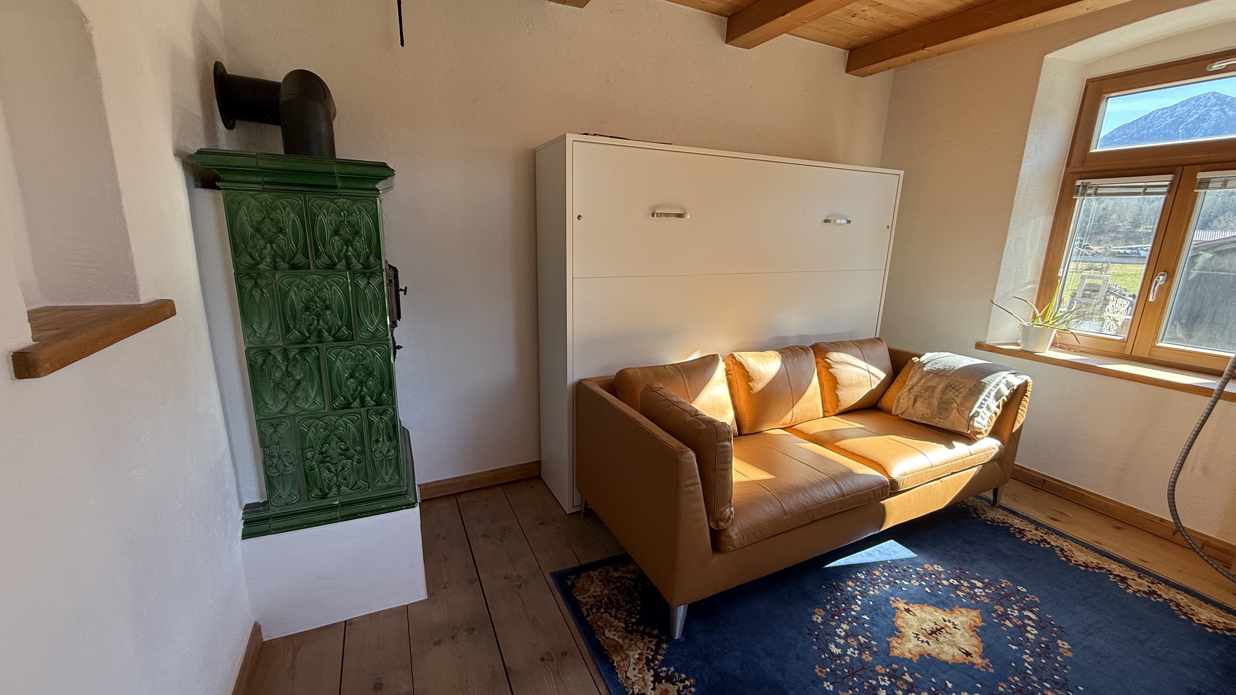 Wohnzimmer mit Schrankbett